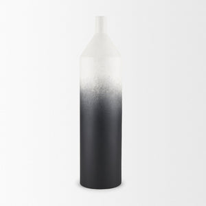 Mercana Townley Modern White-Black Gradient Metal Vase - Sculptural Accent for Stylish Home Decor & Arrangements Ombre Metal | Tall 70954