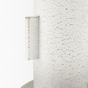 Mercana Torres Textured Vase – Rustic Elegance with Gold Detailing for Stylish Home Decor & Floral Displays Off White + Gold | Metal | Small 70955