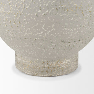 Mercana Torres Textured Vase – Rustic Elegance with Gold Detailing for Stylish Home Decor & Floral Displays Offwhite + Gold | Metal |Tall 70956