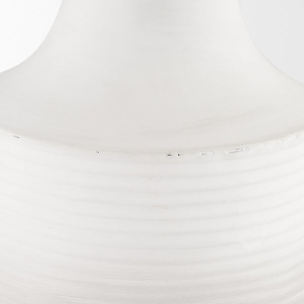 Mercana Toru Sculptural White-to-Gray Vase - Modern Embossed Design for Stylish Home Decor Centerpieces Ombre | Metal | Medium 70957