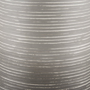 Mercana Toru Sculptural White-to-Gray Vase - Modern Embossed Design for Stylish Home Decor Centerpieces Ombre | Metal | Medium 70957