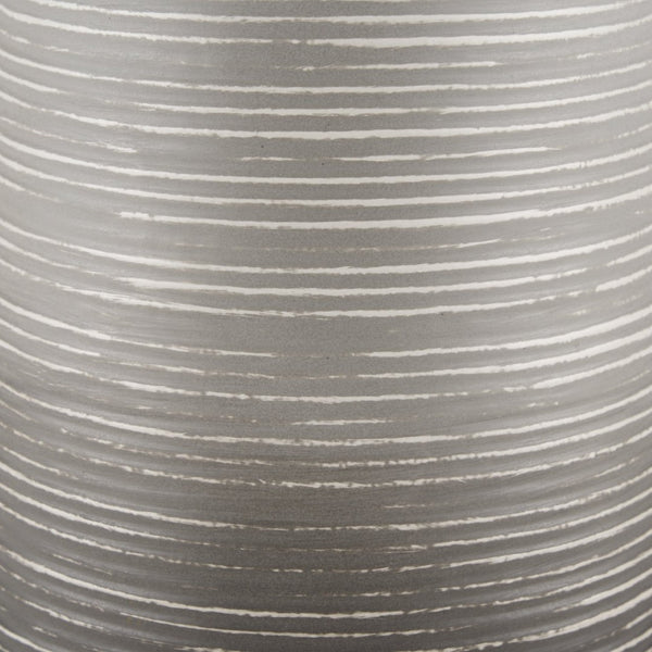 Mercana Toru Sculptural White-to-Gray Vase - Modern Embossed Design for Stylish Home Decor Centerpieces Ombre | Metal | Medium 70957