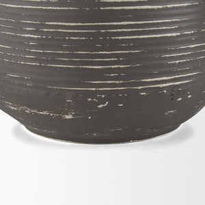 Mercana Toru Sculptural White-to-Gray Vase - Modern Embossed Design for Stylish Home Decor Centerpieces Ombre | Metal | Tall 70958