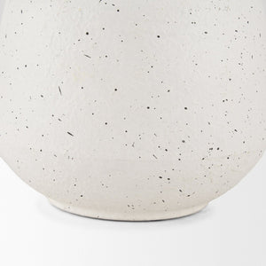 Mercana Treva Rustic Textured Vase with Black Speckles - Perfect for Dried Flowers & Modern Decor Accents White | Metal | Small 70959