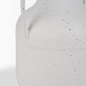 Mercana Treva Rustic Textured Vase with Black Speckles - Perfect for Dried Flowers & Modern Decor Accents White | Metal | Large 70960