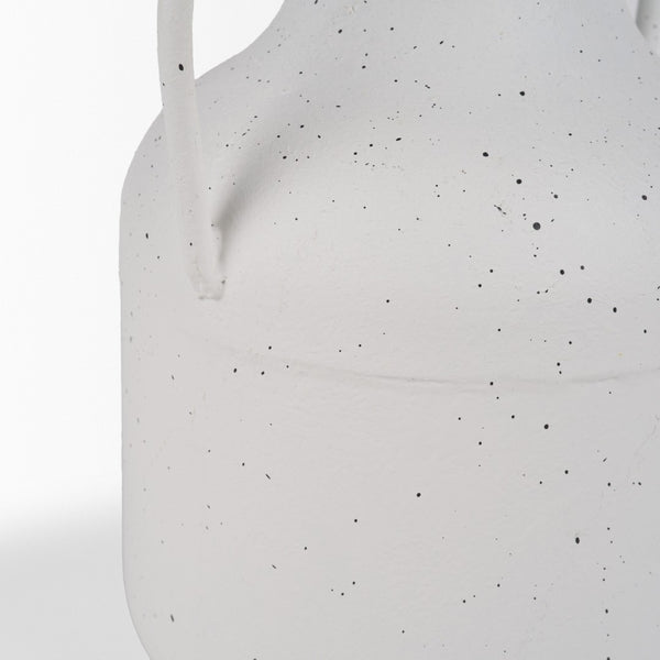 Mercana Treva Rustic Textured Vase with Black Speckles - Perfect for Dried Flowers & Modern Decor Accents White | Metal | Large 70960