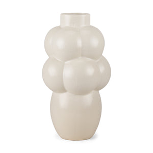 Mercana Ulvi Cream Glazed Bubble Ceramic Vase 70974