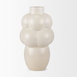 Mercana Ulvi Cream Glazed Bubble Ceramic Vase 70974