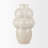 Mercana Ulvi Cream Glazed Bubble Ceramic Vase 70974