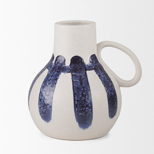 Mercana Truett Elegant Jug Vase with Striking Translucent Stripes for Modern Home Décor and Floral Arrangements 70976