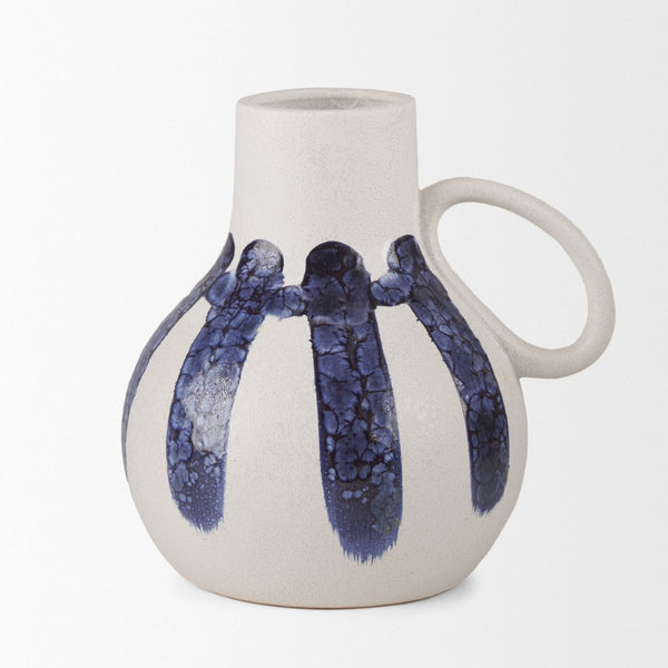 Mercana Truett Elegant Jug Vase with Striking Translucent Stripes for Modern Home Décor and Floral Arrangements 70976