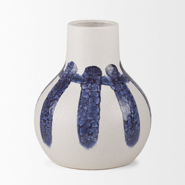 Mercana Truett Elegant Jug Vase with Striking Translucent Stripes for Modern Home Décor and Floral Arrangements 70976