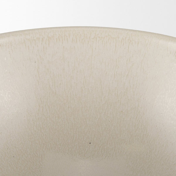 Mercana Tyren Decorative Bowl for Serving and Display – Elegant Minimalist Design with Smooth Glaze Finish Cream | Ceramic | Round 70977