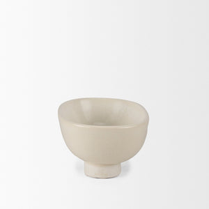 Mercana Tyren Decorative Bowl for Serving and Display – Elegant Minimalist Design with Smooth Glaze Finish Cream | Ceramic | Oblong 70978