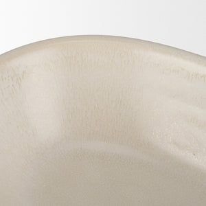 Mercana Tyren Decorative Bowl for Serving and Display – Elegant Minimalist Design with Smooth Glaze Finish Cream | Ceramic | Oblong 70978