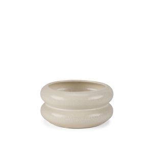 Mercana Twyla Elegant Glazed Ring Pot - Modern Design for Succulents and Floral Arrangements, 7.1" Cream | Ceramic | Short Table 70979