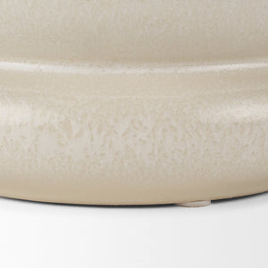 Mercana Twyla Elegant Glazed Ring Pot - Modern Design for Succulents and Floral Arrangements, 7.1" Cream | Ceramic | Short Table 70979