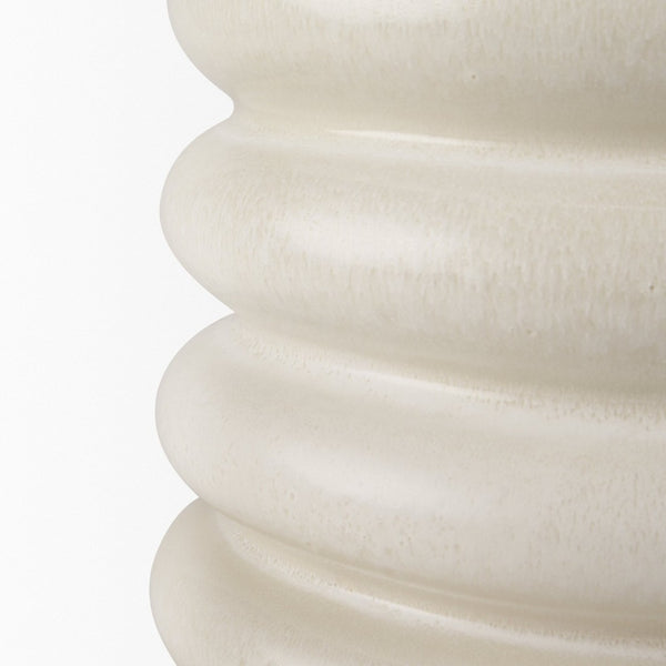 Mercana Twyla Elegant Glazed Vase - Versatile Home Accent for Fresh Flowers, Sculptural Decor & More Cream | Ceramic | Short Floor 70981