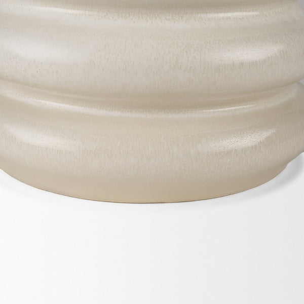 Mercana Twyla Elegant Glazed Vase - Versatile Home Accent for Fresh Flowers, Sculptural Decor & More Cream | Ceramic | Short Floor 70981
