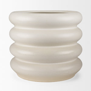 Mercana Twyla Elegant Glazed Vase - Versatile Home Accent for Fresh Flowers, Sculptural Decor & More Cream | Ceramic | Tall Floor 70982