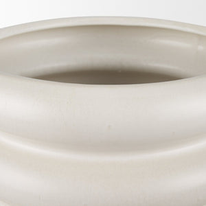 Mercana Twyla Elegant Glazed Vase - Versatile Home Accent for Fresh Flowers, Sculptural Decor & More Cream | Ceramic | Tall Floor 70982