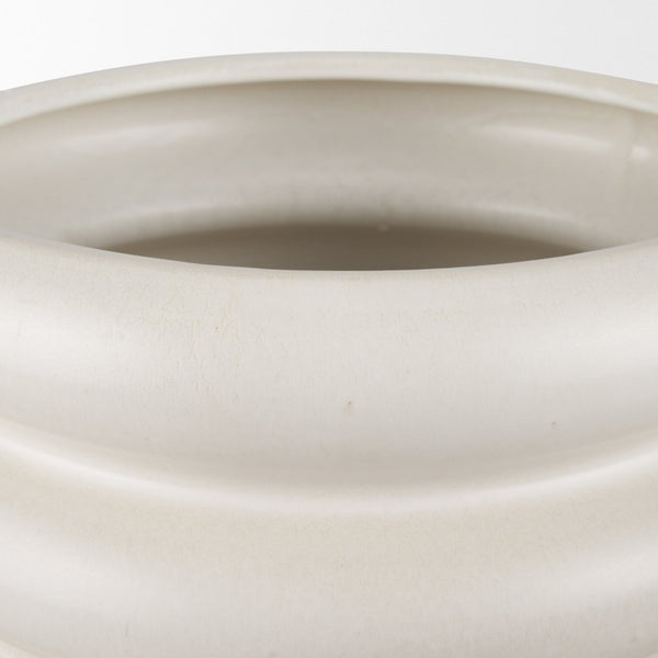 Mercana Twyla Elegant Glazed Vase - Versatile Home Accent for Fresh Flowers, Sculptural Decor & More Cream | Ceramic | Tall Floor 70982