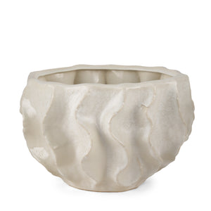 Mercana Vahn Sculptural Cream Glazed Decorative Ceramic Bowl 70983