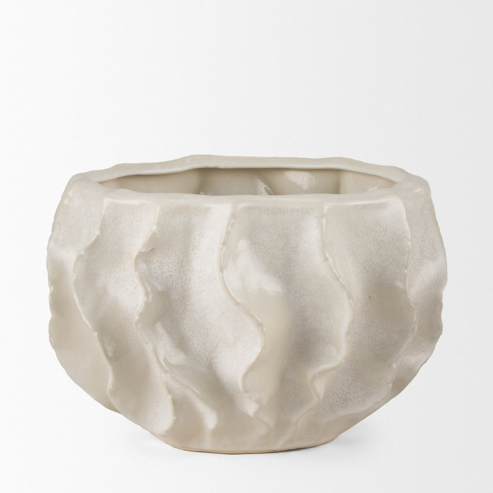 Mercana Vahn Sculptural Decorative Bowl - Elegant Organic Design for Centerpiece, Serving, or Floral Arrangements 70983