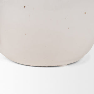 Mercana Urvi Sculptural Asymmetrical Vase - Stylish Speckled Glaze for Modern Tabletop Decor & Arrangements Off White | Ceramic | Short 70984