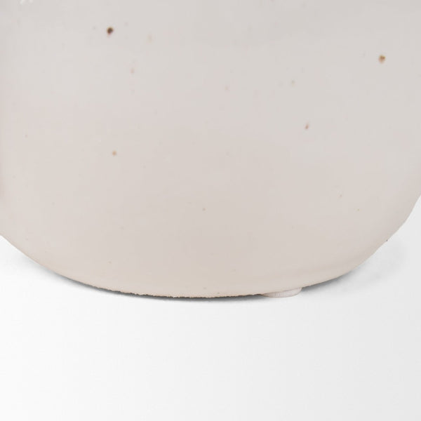 Mercana Urvi Sculptural Asymmetrical Vase - Stylish Speckled Glaze for Modern Tabletop Decor & Arrangements Off White | Ceramic | Short 70984