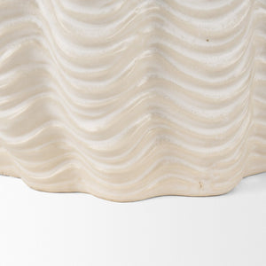 Mercana Velia Seashell-Inspired Sculptural Vase for Coastal Elegance - Perfect for Floral and Decorative Displays Cream | Ceramic | Short 70987