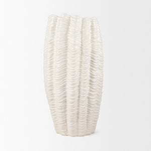 Mercana Velia Seashell-Inspired Sculptural Vase for Coastal Elegance - Perfect for Floral and Decorative Displays Cream | Ceramic | Tall 70988
