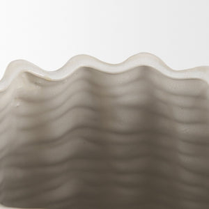 Mercana Velia Seashell-Inspired Sculptural Vase for Coastal Elegance - Perfect for Floral and Decorative Displays Cream | Ceramic | Tall 70988