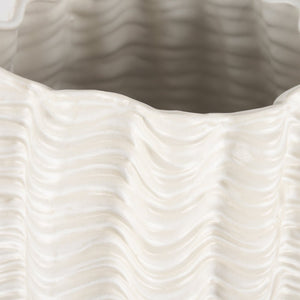 Mercana Velia Seashell-Inspired Sculptural Vase for Coastal Elegance - Perfect for Floral and Decorative Displays Cream | Ceramic | Tall 70988