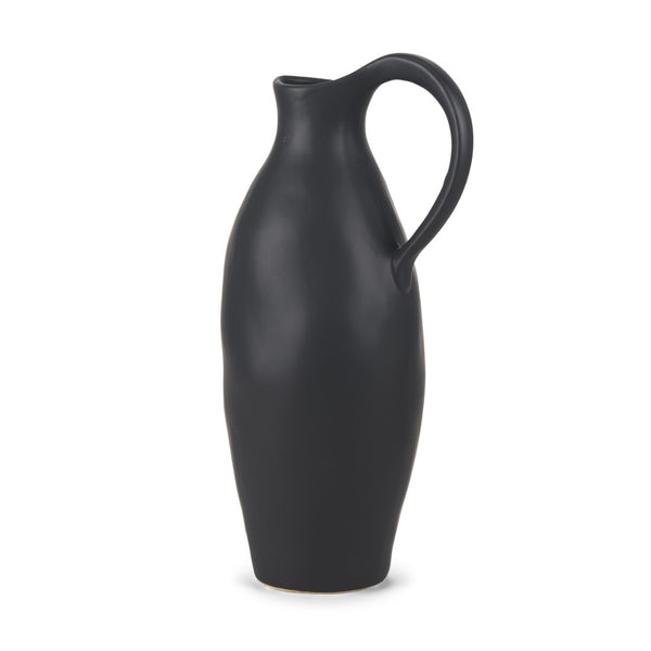 Mercana Valora Elegant Black Speckled Ceramic Jug for Chic Decor, Ideal for Fresh Arrangements or Display Matte Black | Ceramic 70989