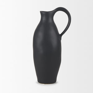 Mercana Valora Elegant Black Speckled Ceramic Jug for Chic Decor, Ideal for Fresh Arrangements or Display Matte Black | Ceramic 70989