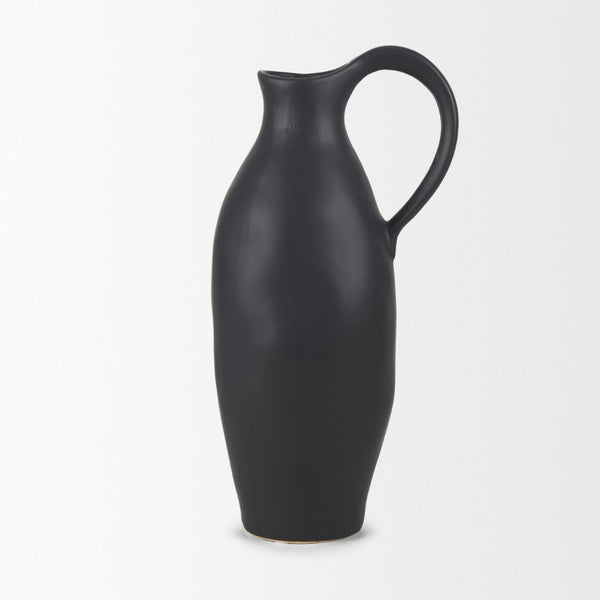 Mercana Valora Elegant Black Speckled Ceramic Jug for Chic Decor, Ideal for Fresh Arrangements or Display Matte Black | Ceramic 70989