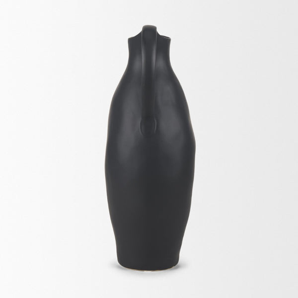 Mercana Valora Elegant Black Speckled Ceramic Jug for Chic Decor, Ideal for Fresh Arrangements or Display Matte Black | Ceramic 70989