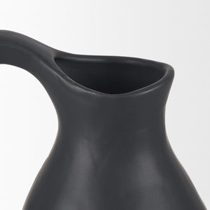 Mercana Valora Elegant Black Speckled Ceramic Jug for Chic Decor, Ideal for Fresh Arrangements or Display Matte Black | Ceramic 70989