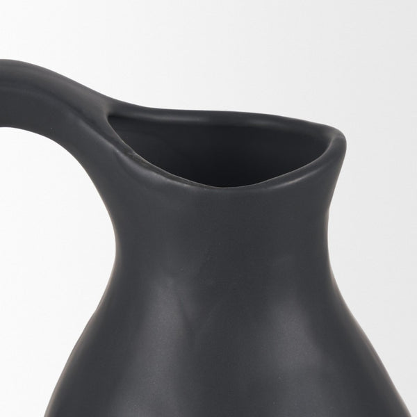 Mercana Valora Elegant Black Speckled Ceramic Jug for Chic Decor, Ideal for Fresh Arrangements or Display Matte Black | Ceramic 70989