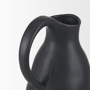 Mercana Valora Elegant Black Speckled Ceramic Jug for Chic Decor, Ideal for Fresh Arrangements or Display Matte Black | Ceramic 70989