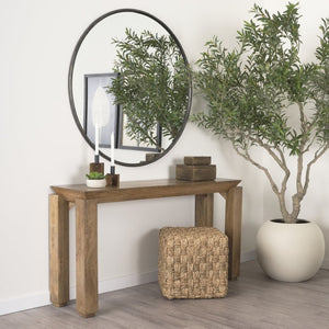 Mercana Adele Handwoven Square Pouf: Natural Texture & Versatile Seating for Stylish Home Decor Spaces 69605