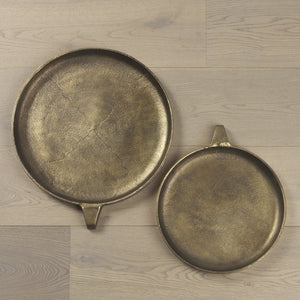 Mercana Marlowe Tray - Rustic Elegance in Antiqued Matte Gold for Serving, Display, or Organizing Items Aluminum | Large 69853