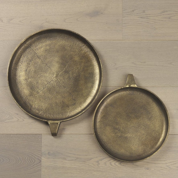 Mercana Marlowe Tray - Rustic Elegance in Antiqued Matte Gold for Serving, Display, or Organizing Items Aluminum | Large 69853