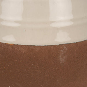 Mercana Tryna Beige and Matte Brown Vase - Stylish Honeypot Design for Fresh Blooms or Home Decor Accents Two Toned | Ceramic | Small 70993