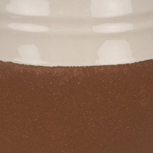 Mercana Tryna Beige and Matte Brown Vase - Stylish Honeypot Design for Fresh Blooms or Home Decor Accents Two Toned | Ceramic | Large 70994