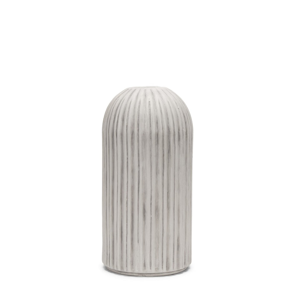 Mercana Ummi Handcrafted Ceramic Vase with Textured Grooves – Artisanal Elegance for Timeless Decor 70997