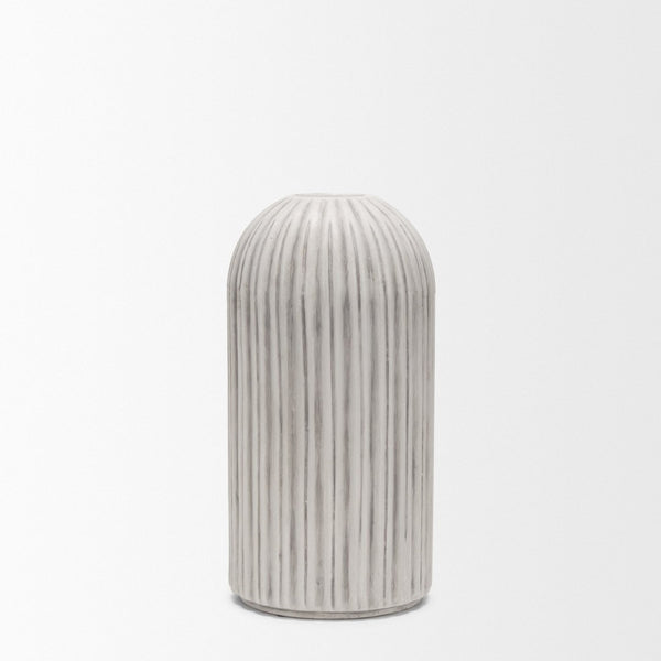 Mercana Ummi Handcrafted Ceramic Vase with Textured Grooves – Artisanal Elegance for Timeless Decor 70997