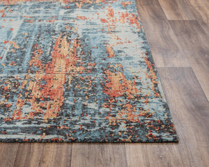 Alora Decor Alure Modern Blue Rectangle Rug — Plush New Zealand Wool Blend, Layered Shading, Transitional Elegance 10' x 13' 00900910100090113
