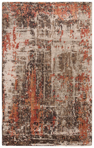 Alora Decor Alure Luxurious Brown Wool-Tencel Hybrid Rug With Shimmering Apricot Accents And Multi-Level Pile Texture 9' x 12' 00900910200120912